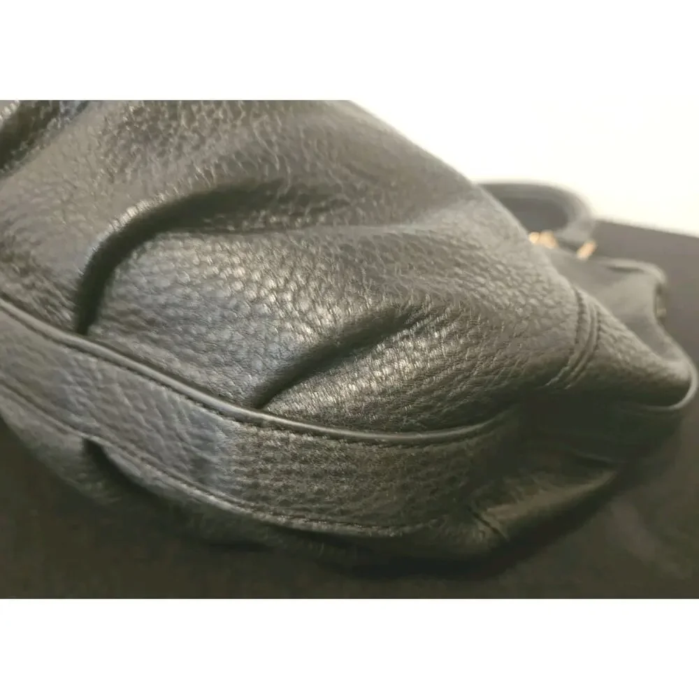 Tory Burch DAKOTA Black Leather Hobo/Shoulder Bag 16x13x3 *READ - Picture 12 of 16